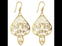 Load image into Gallery viewer, Ohrringe Ornament Spiralen Messing Brass antik golden Tribal Ohrhänger nickelfrei Schmuck Bronze - chic-net.de
