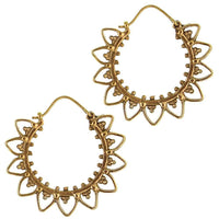 Cargar imagen en el visor de la galería, Ohrringe Punkte Dreiecke Blüten Messing Brass antik golden Tribal nickelfrei Schmuck Piercing - chic-net.de
