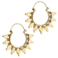 Cargar imagen en el visor de la galería, Ohrringe Punkte Kreise Tribal Messing Brass antik golden nickelfrei Schmuck Piercing - chic-net.de
