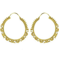 Load image into Gallery viewer, Ohrringe Punkte Spiralen liegend rund Messing Brass antik golden Tribal nickelfrei Schmuck Piercing - chic-net.de
