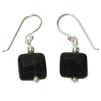 Load image into Gallery viewer, Ohrringe, Schwarz, aus Onyx, quadratisch, 925er Sterlingsilber-Bügel, 3cm lang, 2cm breit - chic-net.de
