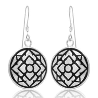 Load image into Gallery viewer, Ohrringe schwarz Muster rund Silberohrringe 925er Sterling Silber Damen Schmuck - chic-net.de
