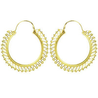 Load image into Gallery viewer, Ohrringe Seil Tropfen Punkte Kreis Messing Brass antik golden Tribal nickelfrei Schmuck Piercing - chic-net.de
