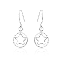 Load image into Gallery viewer, Ohrringe Silberohrringe 925er Sterling Silber Damen Ohrhänger Stern Kreis - chic-net.de
