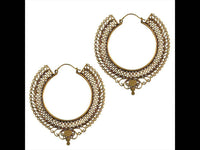 Cargar imagen en el visor de la galería, Ohrringe Spiralen Kreise Band Wellen Messing antik golden Tribal nickelfrei Piercing Brass Schmuck - chic-net.de
