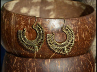 Cargar imagen en el visor de la galería, Ohrringe Spiralen Kreise Band Wellen Messing antik golden Tribal nickelfrei Piercing Brass Schmuck - chic-net.de
