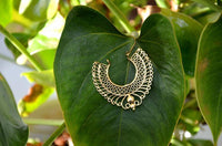 Cargar imagen en el visor de la galería, Ohrringe Spiralen Kreise Band Wellen Messing antik golden Tribal nickelfrei Piercing Brass Schmuck - chic-net.de
