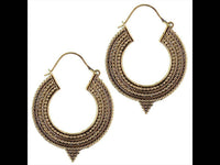 Cargar imagen en el visor de la galería, Ohrringe Spitze Kreise Punkte Tribal Messing Brass antik golden nickelfrei Schmuck Piercing - chic-net.de
