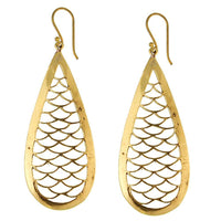 Cargar imagen en el visor de la galería, Ohrringe Tannenzapfen glänzend Messing antik golden Damen Ohrhänger nickelfrei Tribal Schmuck - chic-net.de
