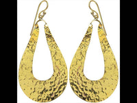 Load image into Gallery viewer, Ohrringe Tropfen Bogen gehämmert Messing antik golden Tribal Ohrhänger nickelfrei Schmuck Brass - chic-net.de

