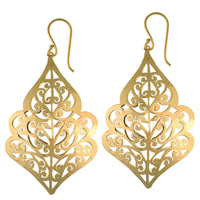 Cargar imagen en el visor de la galería, Ohrringe Tropfen Bögen Spiralen Messing antik golden nickelfrei Tribal Brass Ohrhänger - chic-net.de
