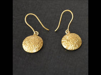 Load image into Gallery viewer, Ohrringe vergoldet 925 Silber Scheibe konvex Dornen - chic-net.de
