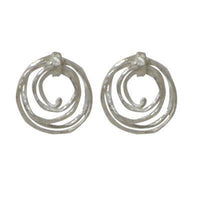 Load image into Gallery viewer, Ohrstecker 23 mm Silberohrstecker Sterling Silber 925er Ohrringe Ohrhänger Seil aufgerollt Kreis - chic-net.de
