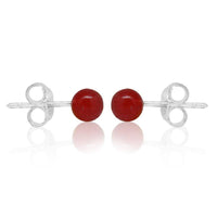 Load image into Gallery viewer, Ohrstecker 6 mm Ø Rot Koralle 925er Sterlingsilber Perle Korallenohrstecker Silberohrstecker - chic-net.de
