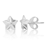 Load image into Gallery viewer, Ohrstecker 925 Sterling Silber Unisex Schmuck Ohrringe Stern dreidimensional - chic-net.de
