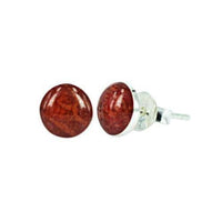 Load image into Gallery viewer, Ohrstecker Bambookoralle rot rund 925er Sterlingsilber eingefasst Koralle Ohrringe Damen Schmuck - chic-net.de
