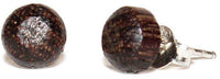 Load image into Gallery viewer, Ohrstecker braun Natur Struktur Kokosnuss Holz Silberohrringe Ohrstecker 925er Silber Schmuck - chic-net.de

