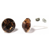 Cargar imagen en el visor de la galería, Ohrstecker Glas transparent hellgrün scheinend, 5 mm Ø, facettiert, glitzernd, 925er Sterlingsilber-Stift - chic-net.de
