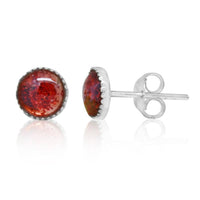 Load image into Gallery viewer, Ohrstecker Glitzer rot Resin 925er Sterling Silber Ohrringe Damen Schmuck - chic-net.de
