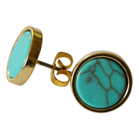 Load image into Gallery viewer, Ohrstecker gold Stein rund Zinklegierung geometrisch - chic-net.de
