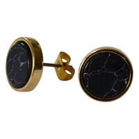 Load image into Gallery viewer, Ohrstecker gold Stein rund Zinklegierung geometrisch - chic-net.de
