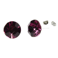 Load image into Gallery viewer, Ohrstecker Lila Violett Glas facettiert glitzernd 925er Sterlingsilber Glasohrstecker 10 mm - chic-net.de
