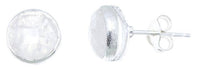 Cargar imagen en el visor de la galería, Ohrstecker Mondstein rund 8 mm Rand 925er Sterlingsilber gebürstet facettiert weiß - chic-net.de

