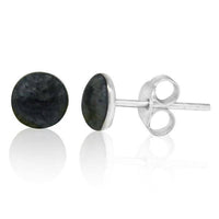 Cargar imagen en el visor de la galería, Ohrstecker schwarz marmoriert 925er Sterling Silber Ohrringe Damen Schmuck - chic-net.de
