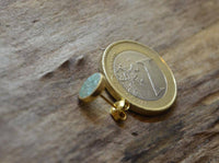 Load image into Gallery viewer, Ohrstecker Silber 925 vergoldet crushed Stein Malachit rund - chic-net.de
