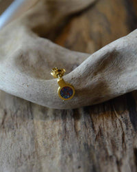 Load image into Gallery viewer, Ohrstecker Silber 925 vergoldet crushed Stein Mix rund - chic-net.de
