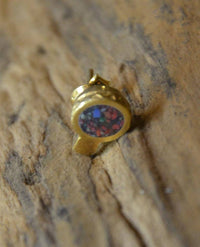 Load image into Gallery viewer, Ohrstecker Silber 925 vergoldet crushed Stein Mix rund - chic-net.de
