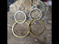 Load image into Gallery viewer, Ohrstecker Silber 925 vergoldet Ringe untereinander - chic-net.de
