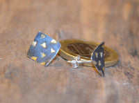 Load image into Gallery viewer, Ohrstecker Silber 925 vergoldet schwarz Raute Dreiecke - chic-net.de
