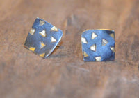 Load image into Gallery viewer, Ohrstecker Silber 925 vergoldet schwarz Raute Dreiecke - chic-net.de

