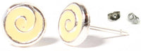 Load image into Gallery viewer, Ohrstecker Spiralmuster gelb eingefärbt 5 mm Ø 925er Sterling Silber Silberohrstecker - chic-net.de
