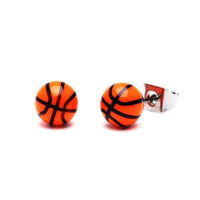 Load image into Gallery viewer, Ohrstecker Sport Ball rund 6 mm Acryl Unisex Ohrringe Edelstahl nickelfrei Tennis Fußball Basketball - chic-net.de
