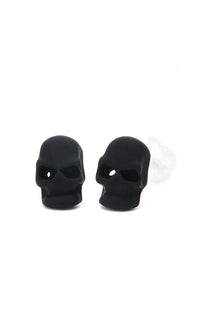 Load image into Gallery viewer, Ohrstecker Totenkopf 8 mm Edelstahl Gummi Beschichtung nickelfrei Unisex Schmuck - chic-net.de
