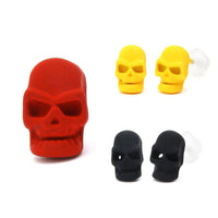 Load image into Gallery viewer, Ohrstecker Totenkopf 8 mm Edelstahl Gummi Beschichtung nickelfrei Unisex Schmuck - chic-net.de
