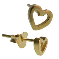 Load image into Gallery viewer, Ohrstecker vergoldet Herz 3mmØ ausgestanzt 925er Sterling Silber Silberohrstecker - chic-net.de

