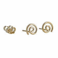 Load image into Gallery viewer, Ohrstecker vergoldet Spirale 925er Sterling Silber Silberohrstecker gold Ohrringe 7 mm - chic-net.de
