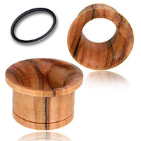 Load image into Gallery viewer, Olivenholz Flesh single flared Tunnel Lobe Piercing Holz konkav - chic-net.de

