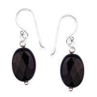 Cargar imagen en el visor de la galería, Onyxohrringe Ohrhänger 925er Sterling Silber nickelfrei Onyx Stein Tropfen - chic-net.de
