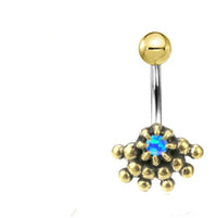 Load image into Gallery viewer, Bauchnabel Piercing Brass Edelstahl Auge Stein Kristall - chic-net.de
