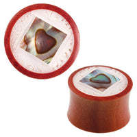 Cargar imagen en el visor de la galería, Organic Sabaholz Plug Paua Abalone eckig gerahmt Perlmutt Tunnel Tribal Expander - chic-net.de
