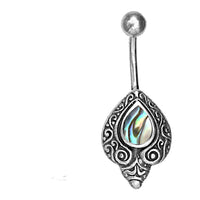 Load image into Gallery viewer, Bauchnabelpiercing aus Edelstahl Silber als Schnörkel Träne - chic-net.de
