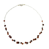 Cargar imagen en el visor de la galería, Perlen Halskette Kristallperlen braun 43,5cm Schmuckdraht - chic-net.de
