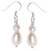 Cargar imagen en el visor de la galería, Perlenohrringe weiß Perle Tropfen Perl Shell 925er Silber Ohrringe Zuchtperle - chic-net.de
