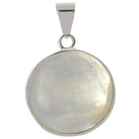 Cargar imagen en el visor de la galería, Perlmutt Anhänger kreisförmig 925er Sterlingsilber Perlmutt Rückseite mit Muster - chic-net.de
