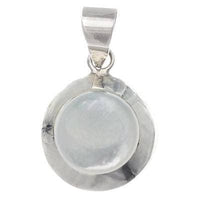 Cargar imagen en el visor de la galería, Perlmutt Anhänger kreisrund Damen 925er Sterling Silber breiter Rand - chic-net.de
