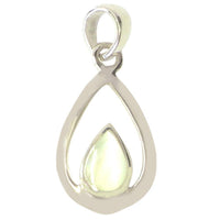 Cargar imagen en el visor de la galería, Perlmutt-Anhänger, tropfenförmiger Damenanhänger aus 925er Sterlingsilber und Perlmutt - chic-net.de
